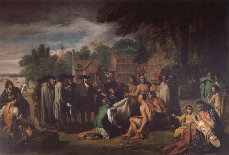 Benjamin West William Penns Friedensvertrag mit den Indianern Sweden oil painting art